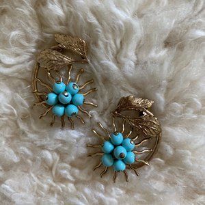 NWOT Lulu Frost Gold and Turquoise Earrings